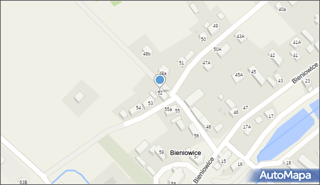 Bieniowice, Bieniowice, 52, mapa Bieniowice