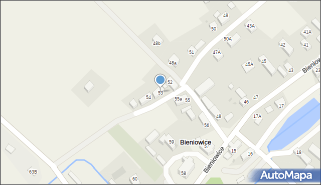 Bieniowice, Bieniowice, 53, mapa Bieniowice