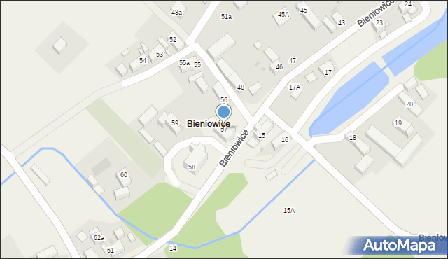 Bieniowice, Bieniowice, 57, mapa Bieniowice