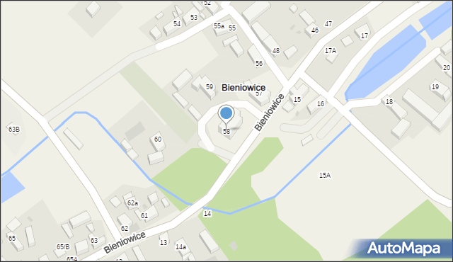 Bieniowice, Bieniowice, 58, mapa Bieniowice