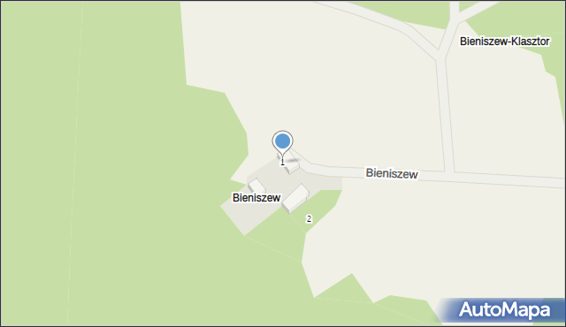 Bieniszew, Bieniszew, 1, mapa Bieniszew