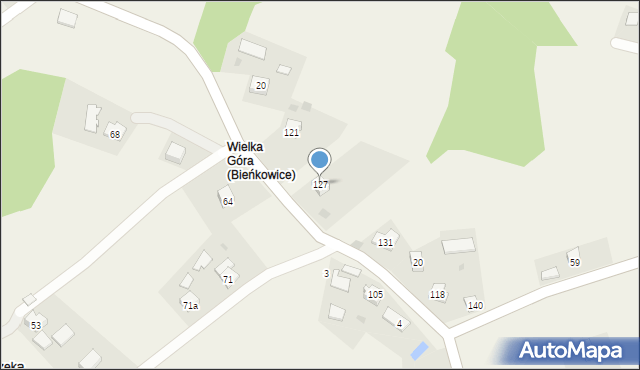 Bieńkowice, Bieńkowice, 127, mapa Bieńkowice