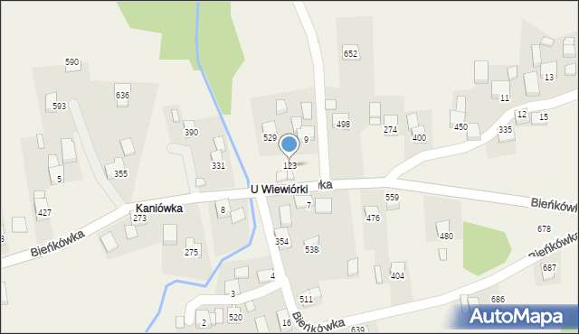 Bieńkówka, Bieńkówka, 123, mapa Bieńkówka