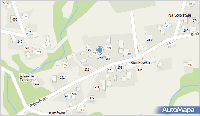 Bieńkówka, Bieńkówka, 260, mapa Bieńkówka