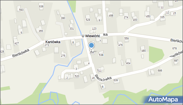 Bieńkówka, Bieńkówka, 354, mapa Bieńkówka
