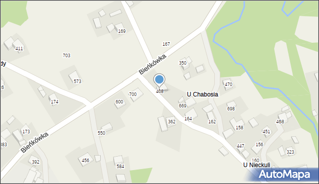 Bieńkówka, Bieńkówka, 408, mapa Bieńkówka