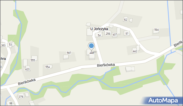 Bieńkówka, Bieńkówka, 448, mapa Bieńkówka