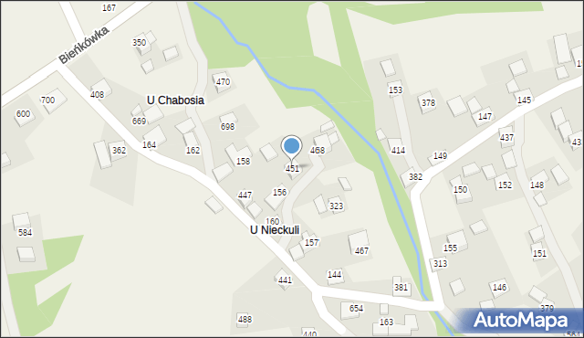 Bieńkówka, Bieńkówka, 451, mapa Bieńkówka
