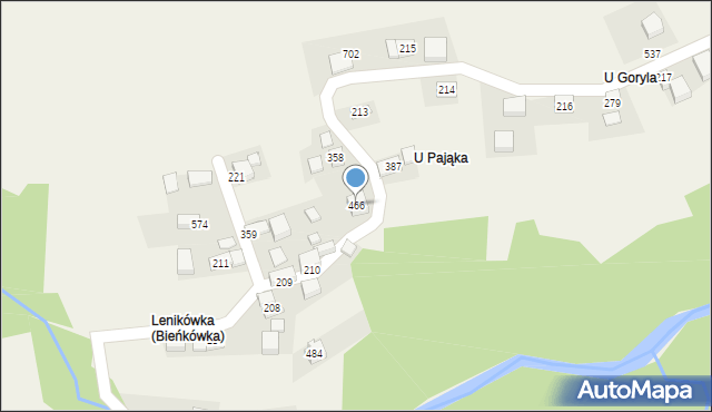 Bieńkówka, Bieńkówka, 466, mapa Bieńkówka