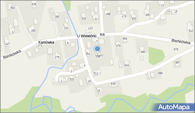 Bieńkówka, Bieńkówka, 538, mapa Bieńkówka