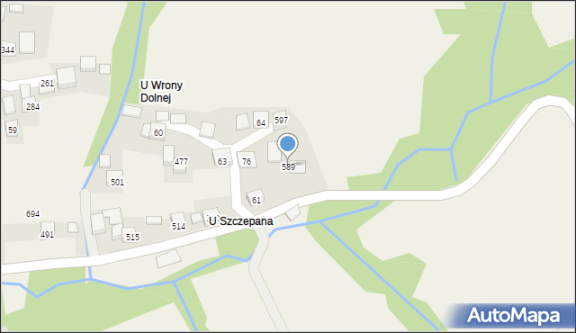 Bieńkówka, Bieńkówka, 589, mapa Bieńkówka