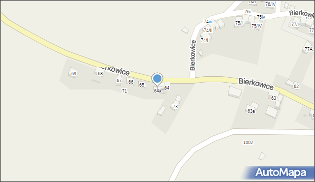 Bierkowice, Bierkowice, 64a, mapa Bierkowice