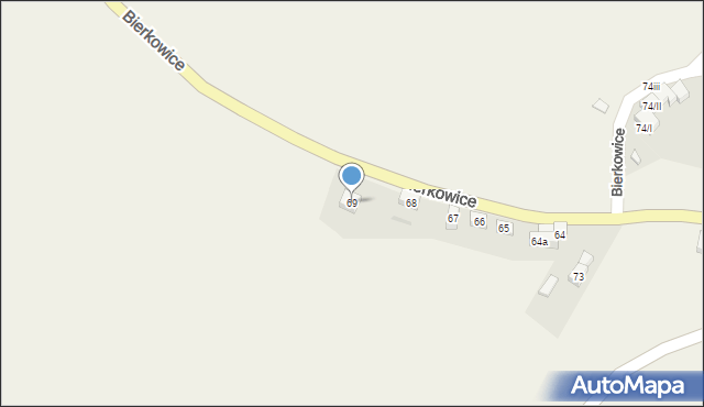 Bierkowice, Bierkowice, 69, mapa Bierkowice