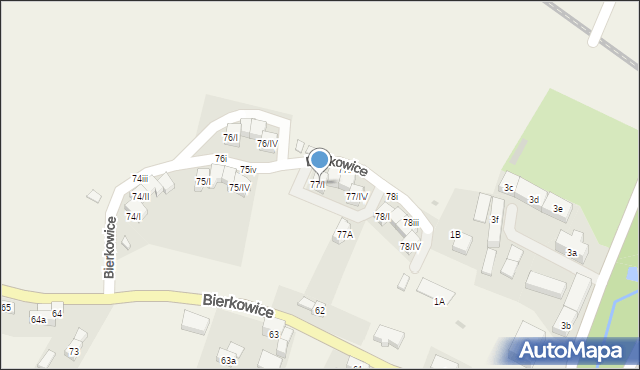 Bierkowice, Bierkowice, 77/I, mapa Bierkowice