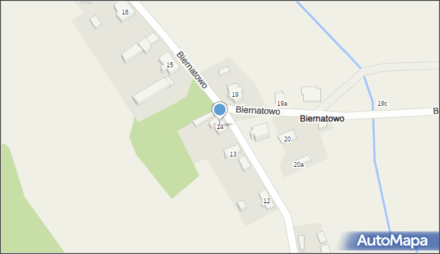 Biernatowo, Biernatowo, 14, mapa Biernatowo