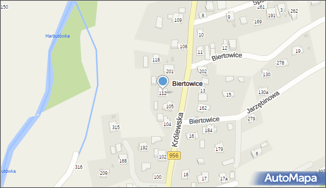 Biertowice, Biertowice, 112, mapa Biertowice