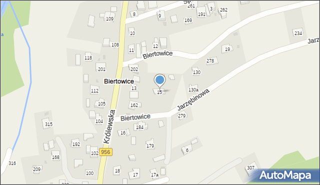 Biertowice, Biertowice, 15, mapa Biertowice