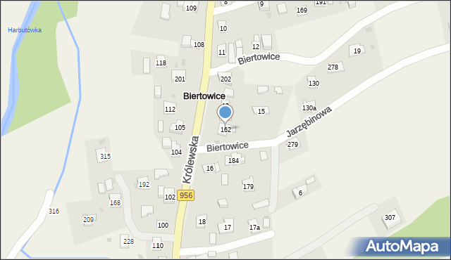 Biertowice, Biertowice, 162, mapa Biertowice