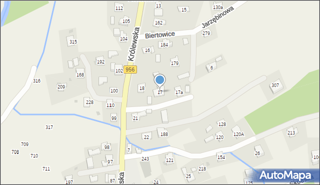 Biertowice, Biertowice, 17, mapa Biertowice