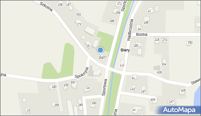 Biery, Biery, 204, mapa Biery