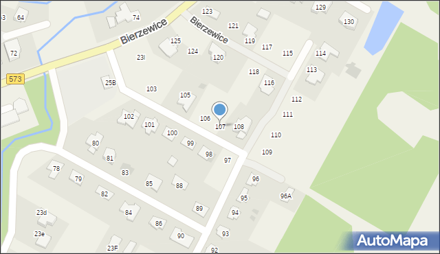 Bierzewice, Bierzewice, 107, mapa Bierzewice