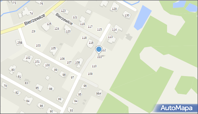 Bierzewice, Bierzewice, 111, mapa Bierzewice