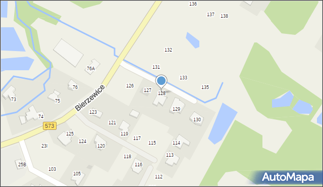 Bierzewice, Bierzewice, 128, mapa Bierzewice