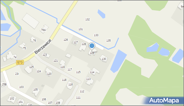 Bierzewice, Bierzewice, 129, mapa Bierzewice