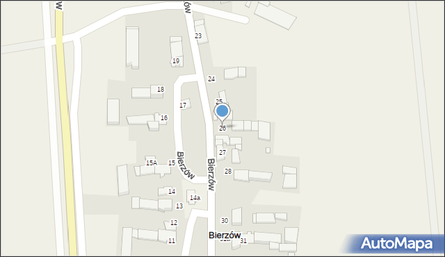 Bierzów, Bierzów, 26, mapa Bierzów