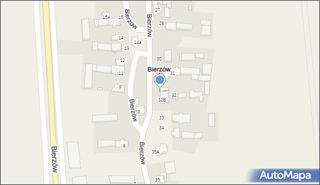 Bierzów, Bierzów, 32a, mapa Bierzów