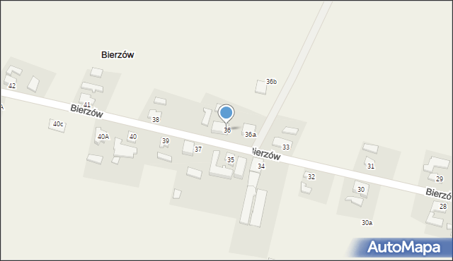 Bierzów, Bierzów, 36, mapa Bierzów