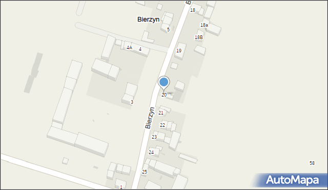 Bierzyn, Bierzyn, 20, mapa Bierzyn