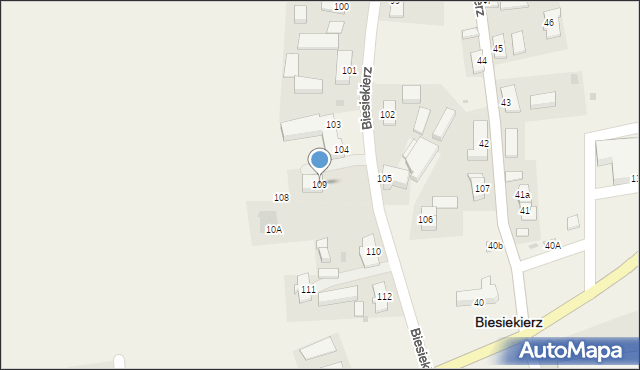 Biesiekierz, Biesiekierz, 109, mapa Biesiekierz