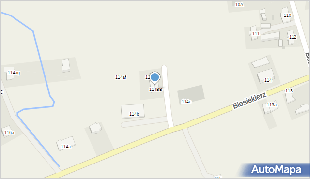 Biesiekierz, Biesiekierz, 114BB, mapa Biesiekierz