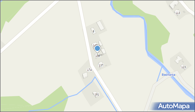 Biesna, Biesna, 136, mapa Biesna