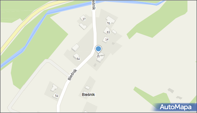 Bieśnik, Bieśnik, 21, mapa Bieśnik