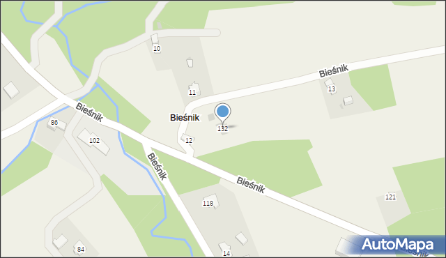 Bieśnik, Bieśnik, 132, mapa Bieśnik