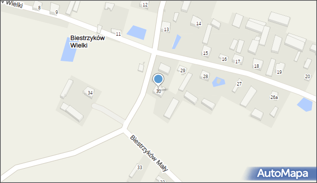 Biestrzyków Wielki, Biestrzyków Wielki, 30, mapa Biestrzyków Wielki