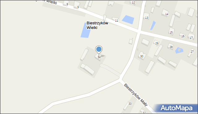 Biestrzyków Wielki, Biestrzyków Wielki, 34, mapa Biestrzyków Wielki