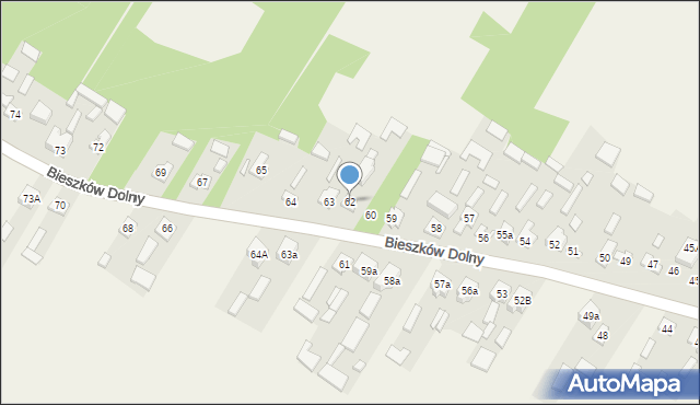 Bieszków Dolny, Bieszków Dolny, 62, mapa Bieszków Dolny