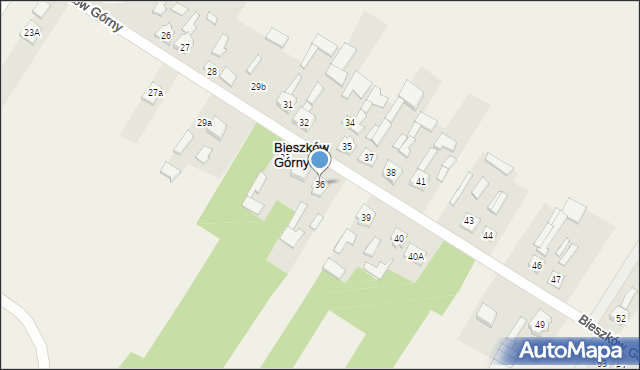 Bieszków Górny, Bieszków Górny, 36, mapa Bieszków Górny