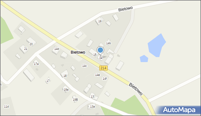 Bietowo, Bietowo, 14, mapa Bietowo