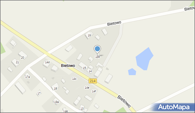 Bietowo, Bietowo, 14b, mapa Bietowo