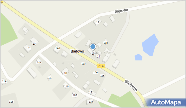 Bietowo, Bietowo, 15, mapa Bietowo