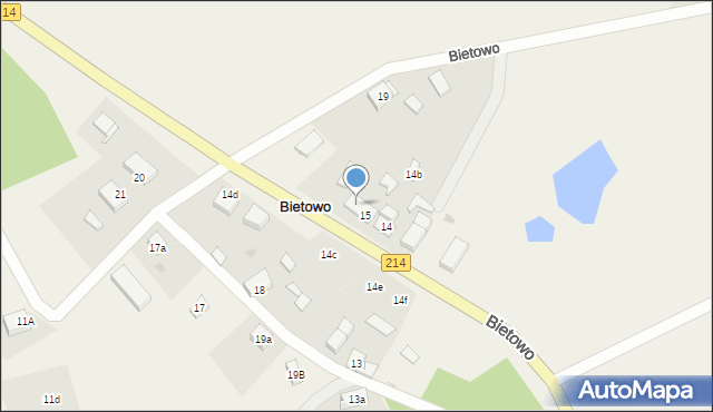 Bietowo, Bietowo, 15a, mapa Bietowo