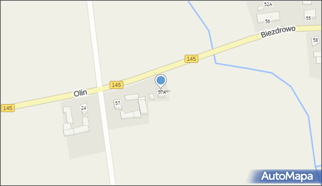 Biezdrowo, Biezdrowo, 57A, mapa Biezdrowo