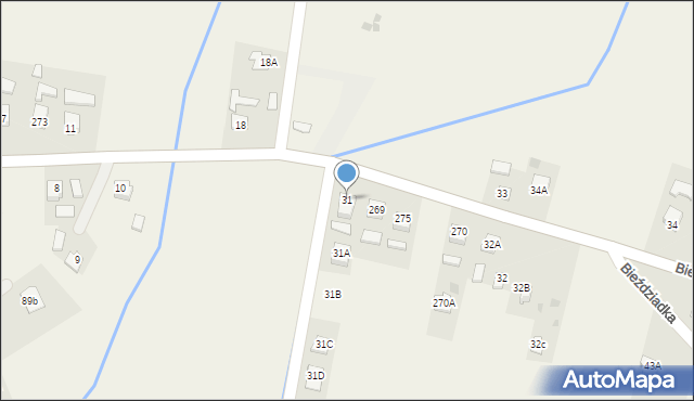 Bieździadka, Bieździadka, 31, mapa Bieździadka