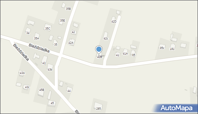 Bieździadka, Bieździadka, 42B, mapa Bieździadka