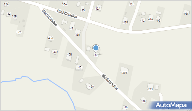 Bieździadka, Bieździadka, 44, mapa Bieździadka