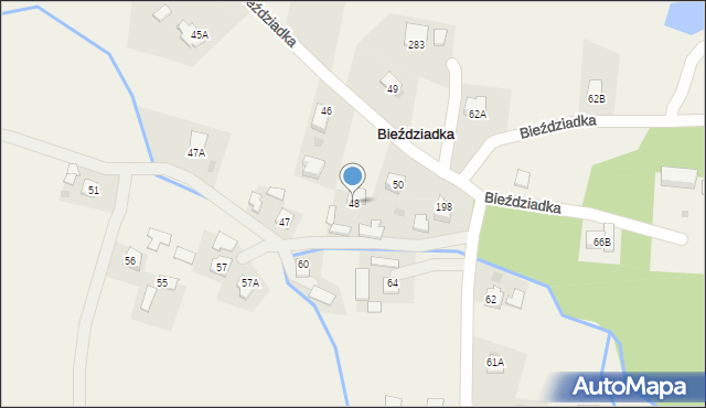 Bieździadka, Bieździadka, 48, mapa Bieździadka